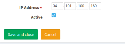 IP Whitelist configuration